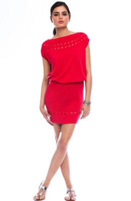 Pointelle Stitch Sweater Dress