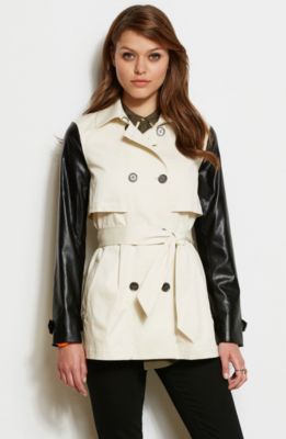 Contrast Sleeve Trench<br>Online Exclusive