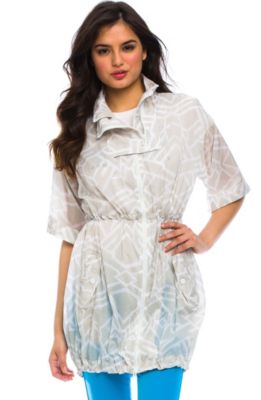 Short Sleeve Print Parka