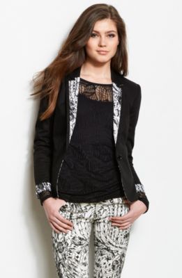 Contrast Lapel Blazer<br>Online Exclusive
