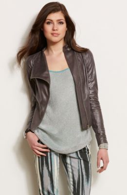 Cropped Faux Leather Jacket