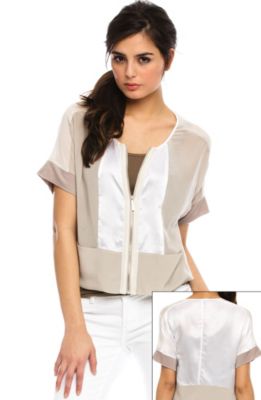 Sheer Colorblock Top 
