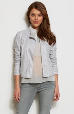 Perforated Faux Leather Jacket