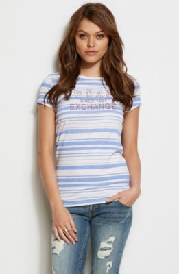 Striped Lurex Logo Tee<br>Online Exclusive