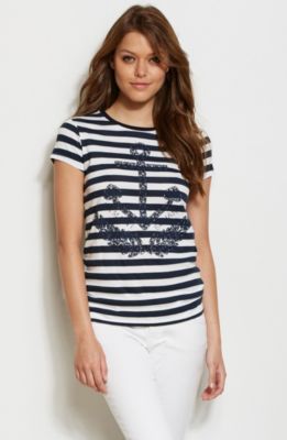 Striped Cut-Out Anchor Tee