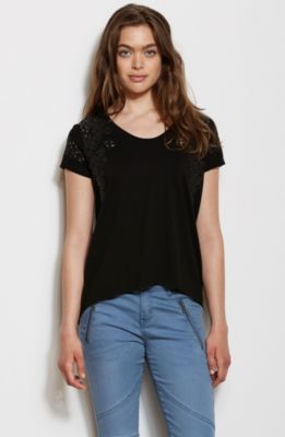 Lace Cut-Out Tee