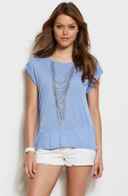 Embellished Necklace Tee<br>Online Exclusive