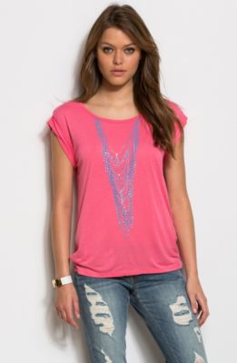 Embellished Necklace Tee<br>Online Exclusive