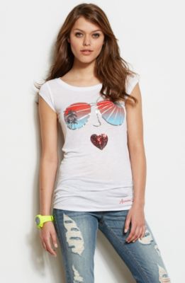 Sequin Sunglasses Tee