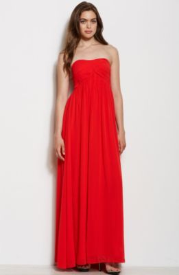 Rouched Strapless Maxi Dress