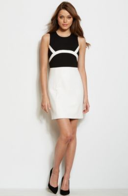 Leatherette Accent Dress