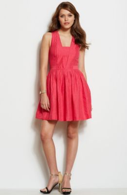 Seersucker Fit & Flare Dress<br>Online Exclusive