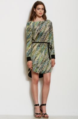Belted Print Dress