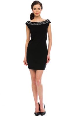 Chain Embellished Ponte Dress