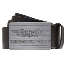 Striped Winged Logo Plaque Belt 