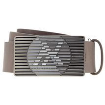 Striped Metal Logo Plaque Belt<br>Online Exclusive