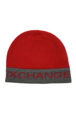 Reversible Contrast Logo Knit Cap