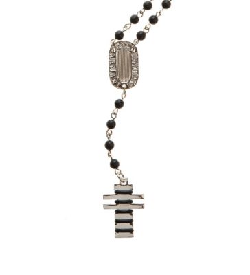 Rubber Beaded Rosary Necklace