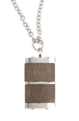 Wood Inlay Dog Tag Necklace
