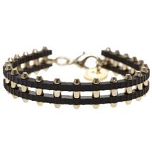 Metal Bullet Leather Bracelet