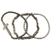 Hematite Cross Bracelet Set