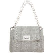 Snake Embossed Turnlock Bag