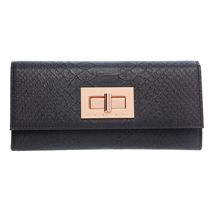 Snake Embossed Turnlock Wallet 
