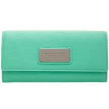 Faux Leather Logo Plate Wallet