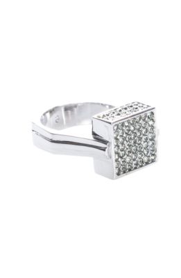 Pave Stone Cube Ring