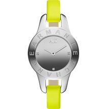 Skinny Yellow Leather Strap Watch 