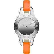 Skinny Orange Leather Strap Watch 