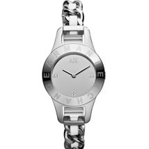 Chain Link Leather Strap Bracelet Watch