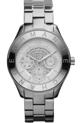 Rhinestone Face Silver Watch 