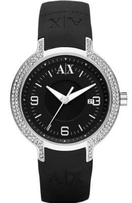 Pavestone Black Rubber Watch