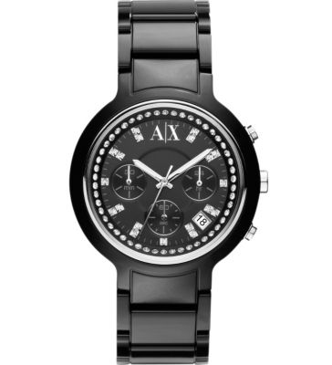 Black Enamel Chrono Watch