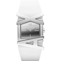 A|X White Rubber Strap Watch