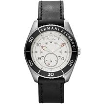 A|X Bezel Black Leather Strap Watch