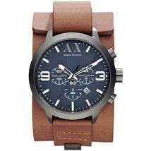 Brown Leather Cuff Watch
