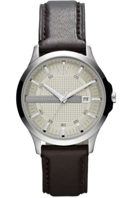Brown Leather Strap Round Watch