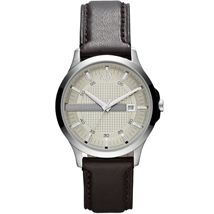 Brown Leather Strap Round Watch