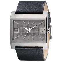 Wide Leather Cuff Watch
