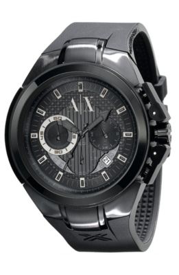 Black Steel Chronograph Watch