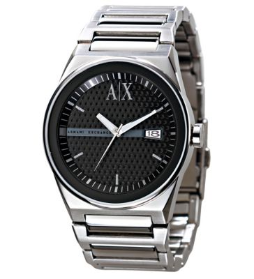 A|X Round Silver Watch