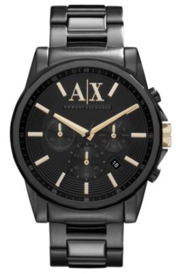 A|X Oversized Black Chronograph Bracelet Watch 