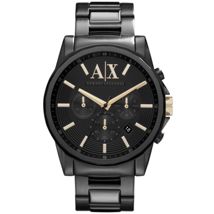 A|X Oversized Black Chronograph Bracelet Watch 