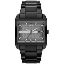 Black Stainless Steel Rectangular Watch