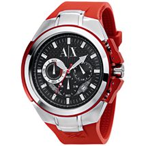 Red Rubber & Stainless Steel Watch