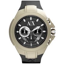 Rubber Strap Metallic Bezel Chronograph Watch