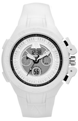 White Silicone Dual Movement Watch