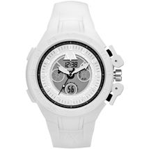 White Silicone Dual Movement Watch